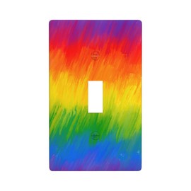 Rainbow Pride Gay Lbgt Decor Print Light Switch Plate Cover Plastic Wall Plates (Single Gang Toggle Switch)