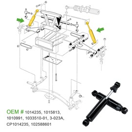 10L0L Front Shocks Absorbers Kit for Club Car DS 1981-2011, Car Precedent 2004-up Golf Cart, OEM# 103351001 102588601, 2 Pack