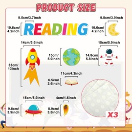 Space Theme Reading Classroom Bulletin Board Decors, Outer Space Reading Posters for Classroom Library Wall Decoratons, Preschool Elementary Middle School Student Eduactional Supplies