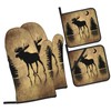 LONSANT Rustic Elk Moose Deer Forest Pine Tree Moon Design