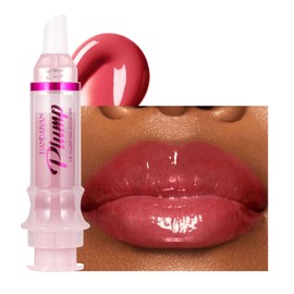 BAISEN DIARY Plumping Lip Oil with Fresh Ginger Extract - Instant Fuller Lips, Ultra-Hydrating & Nourishing Glossy Lip Glow Oil, Lip Plumping Booster for Smooth, Defined Lips (#02 GIRLY SWIRLY, 1)