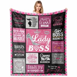 Paoeyty Boss Lady Gifts for Women Boss Gift, Gift for Boss Female, Girl Boss Gifts, Boss Lady Blanket 60"X50", Boss Day Gifts, Boss Appreciation Gifts
