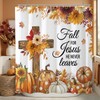 Baccessor Fall Shower Curtain Pumpkin Cross Shower Curtains Autumn Floral