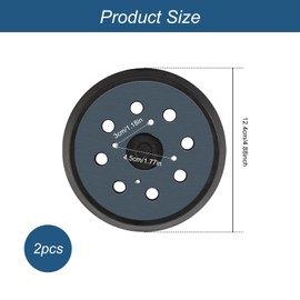 MIYUANGKJ 2 Pcs 5" 8 Hole Replacement Sander Pad Hook and Loop Orbital Sander Replacement Pad Backing Pad 125mm Round Hook and Loop Backing Pad for Buffing Random Orbital Sander Pads