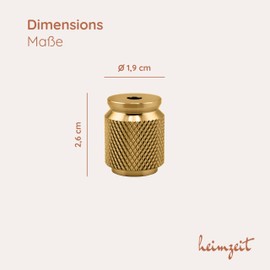 heimzeit Cabinet Knobs for Doors, Drawers, and Dressers Made of Aluminium [4 Pieces, Ribbed] Color: Gold, Stylish Design, Furniture Knobs with Single Hole Grip and Screws