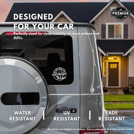 I'm Just Here to Establish an Alibi - Funny Vinyl Decal Bumper Sticker for Car, Wall, Window, Vehicle, Weather Resistant, Joke, Humor, Comedy, Meme, Prank, Hilarious, Gag Gift (Black)