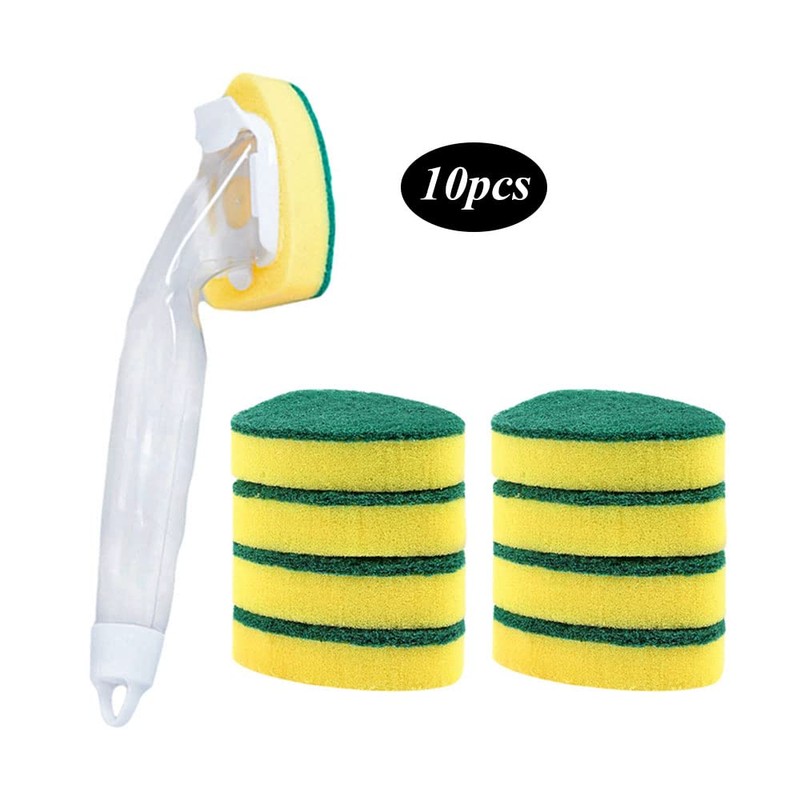 Gativs Cleaning Sponge Dish Sponge with Handle 10 Pieces Dish