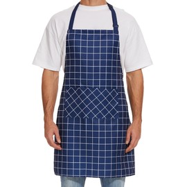 Will Well Kitchen Apron for Men and Women - Patterned Aprons for Cooking. Baking & Grilling, Chef Apron, Server Apron, & Waitress Apron With Pockets, Oil & Water Resistant Apron, 1 Pack, Checkered