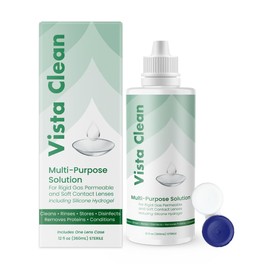 Vista Clean Multi-Purpose Solution for Scleral and Gas Permeable Contact Lenses, 12 fl oz, Includes Lens Case