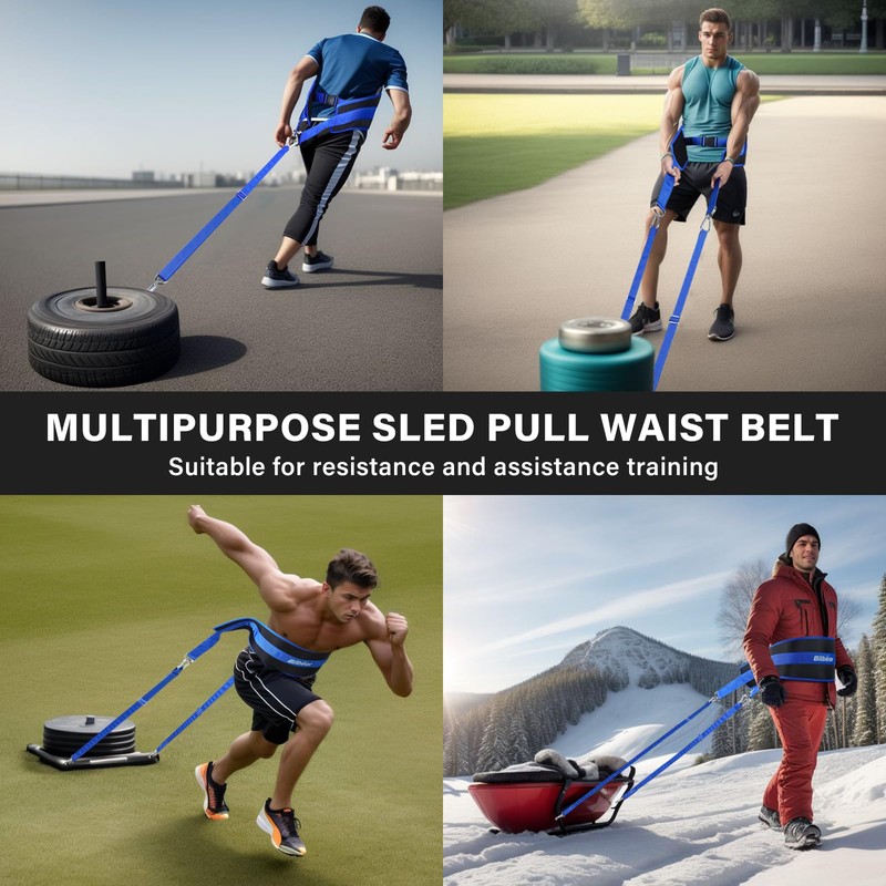 Bilbear Sled Pulling Belt,Adjustable Sled Training Waist Belt,Belt for Pulling,Weight