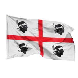 PHENO FLAGS Sardinia Flag 90 x 150 cm - Weatherproof Flag with Brass Eyelets, 100% Polyester, Robust Double Stitching and in Vivid Colours - Ideal for Flag Lovers