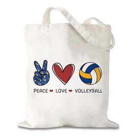 Cunegra Borsa per il trasporto da pallavolo, regalo per donne e ragazze, in tela, borsa per la spesa da donna, in tessuto stampato su entrambi i lati, 40 x 35 cm