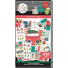 The Happy Planner Sticker Pack for Calendars, Journals and Projects âMulti-Color, Easy Peel â Scrapbook Accessories â Merry Christmas Theme â 30 Sheets, 532 Stickers Total