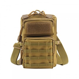 DONGKER Tactical Shoulder Bag, Molle Shoulder Bag, Military Crossbody Bag, Waterproof Sling Bag, EDC Carry Bag with Adjustable Shoulder Strap for Camping, Hiking, Outdoor Travel