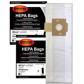 EnviroCare Replacement HEPA Vacuum Cleaner bags made to fit Riccar Supralite Type F and Simplicity Freedom Uprights 12 pack