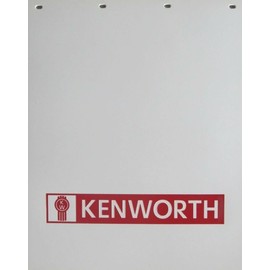 Generic Kenworth Trucks 24"" x 30"" Red & White Poly Semi Truck Mud Flaps-Set of 2