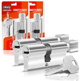 GERCAR Knob Cylinder 30/30 Lock Cylinder Set of 2 Keyed Alike Cylinder Lock Door Lock with 10 Keys Length 60 mm A:30 B:30 Set of 2