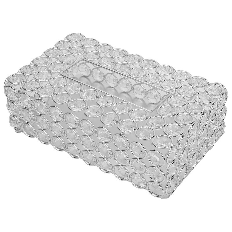 Rectangular Artificial Crystal Tissue Box Cover Tissue Paper Storage Holder