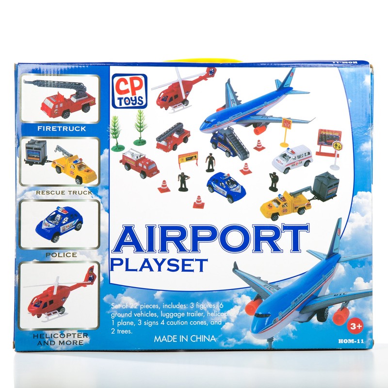 Airport 24 pc. Playset with Vehicles & Accessories
