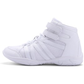 FUQIAO Girls High Top White Cheerleading Shoes Lightweight Cheer Sneakers