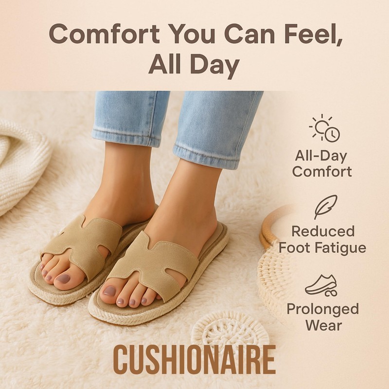 CUSHIONAIRE Avocado Women’s Espadrille Slide Sandal – Suede Cutout Upper