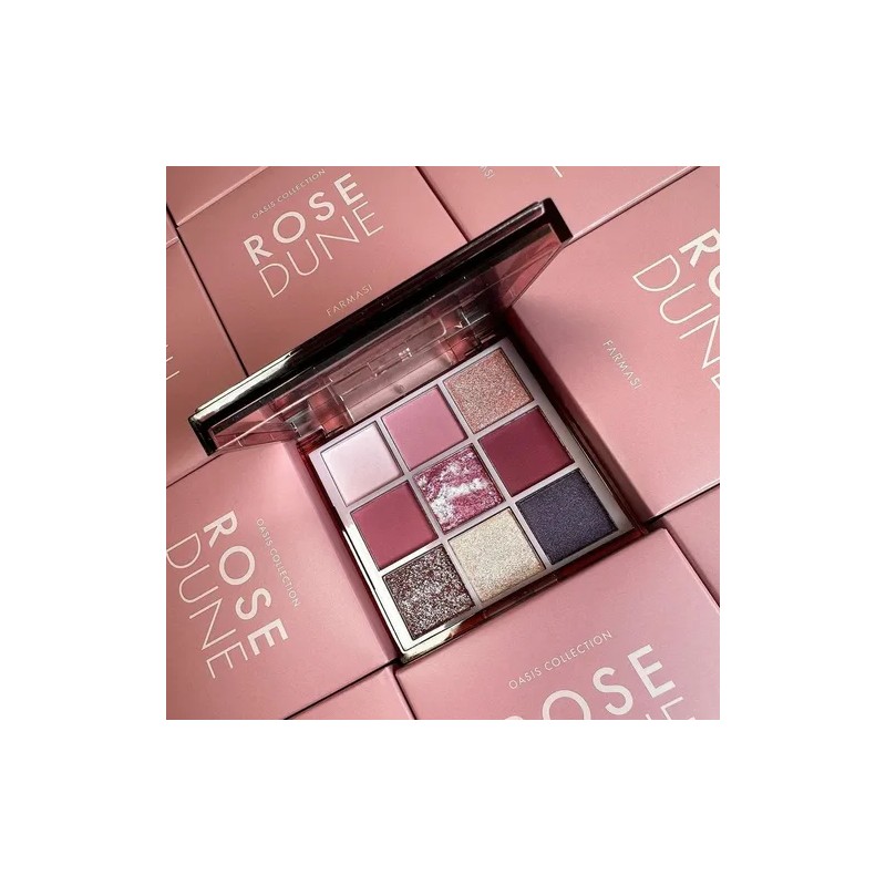 Paleta Sombras 9 Tonos Colección Oasis Farmasi Color ROSE DUNE
