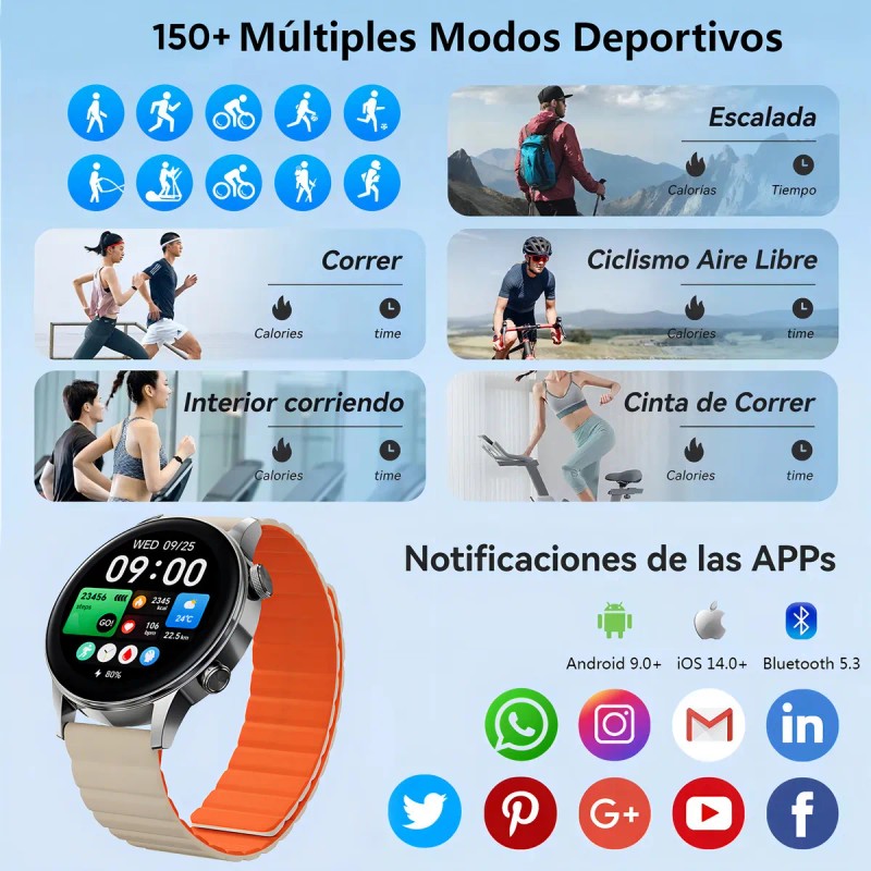 Reloj Inteligente Black Shark S3 1.43 pulgadas Amoled Correa De