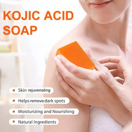 Kojisäureseife - Dunkle Flecken Entferner für das Gesicht - Kojisäure-seifenstange - Reduziert Mattigkeit, reinigt Schmutz und kontrolliert Öl - Feuchtigkeit, Antioxidation, gleichmäßiger Hautton