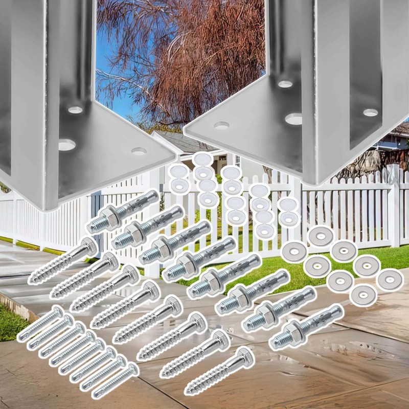 2 Pack Hot Dipped Galvanized Wood Post Mount Tower/Vinyl Fence