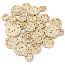 Special Touches Handmade with Love Buttons - Assorted Sizes - 15/20/25mm - Pack of 40