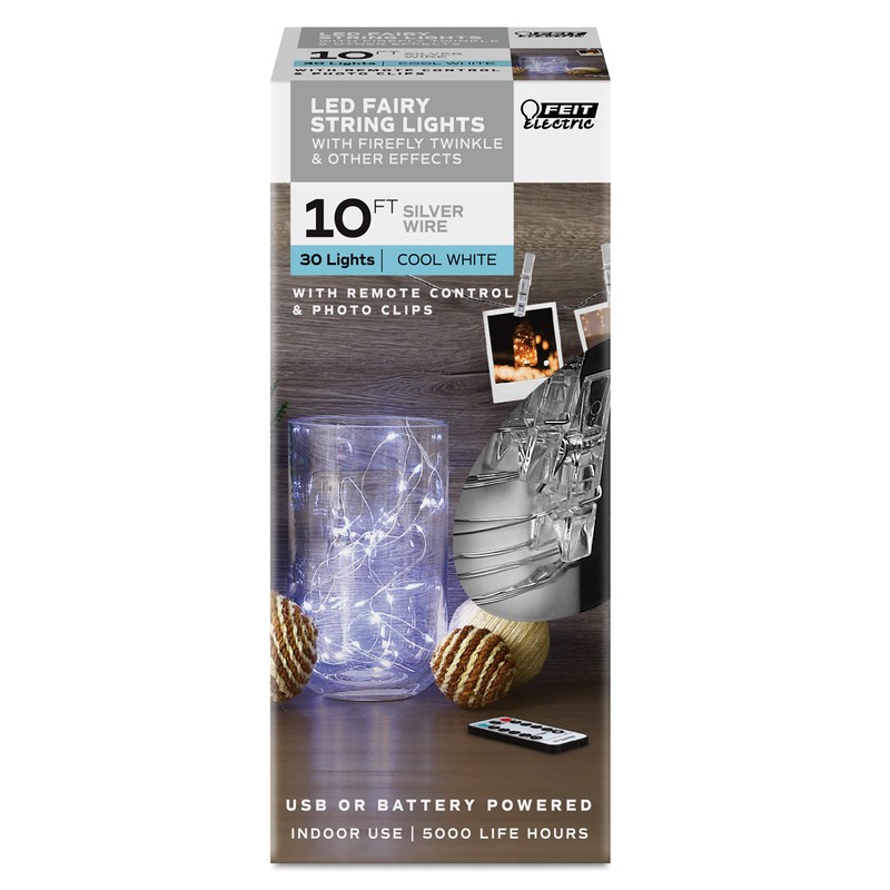Feit Electric Fairy Light LED 10 Foot Red, Green, Blue