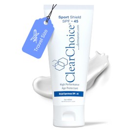 Clear Choice Travel Size Sunscreen for Face SPF 45, Mineral Oil Free Sunblock & Light Moisturizer with Zinc Oxide, Reef-Safe, Broad Spectrum, No White Cast, Dermatologist Recommended 2oz