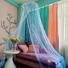 Eimilaly Bed Canopy Mosquito Net with 250pcs Warm White Curtain