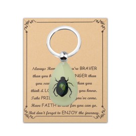 BNQL Real Scorpion Keychain Gifts Resin Scorpion Pendant With Real Scorpion Specimen Glow in the Dark Scorpion Resin Key Ring (beetle ky)