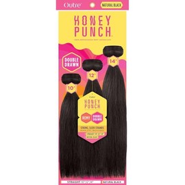 Outre Honey Punch 100% Unprocessed Remi Human Hair - Straight 10" 12" 14" (NATURAL)