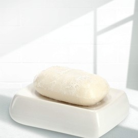 KADAX Soap Dish, 12 x 10 cm, Ceramic Soap Dish for Bathroom, Kitchen, rectangle Soap Holder, Soap Box, Soap Holder, Soap Container (Cream)