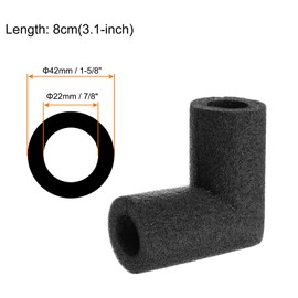 Rebower 8pcs Elbow Insulation Foam Tube Connector 22x42mm 3" Heat Preservation Elbow Foam Pipes [for Tubing Outdoor Water Pipe Protection] - Black