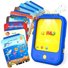 Qiaojoy Kids Learning Tablet Educational Learning Pad for Toddlers Boys to Learn Alphabets, Numbers, Foods, Time, Music, Vehicles,Jurassic Park, Tablet Toy for Toddlers Ages 2 3 4 5 6 Years Old