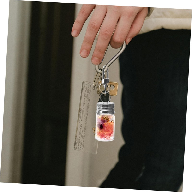 Toyvian 5個 キーチェーンボトル 小さな瓶 ミニジャー ミニボトル 小さな魔法瓶 願い事ボトルキーホルダー ウィッシュボトル ウィッシングボトル