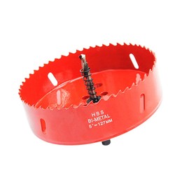 Hole Saw with Drill Adapter LAIWEI 127 mm Hole Cutter for Cutting Wood, Aluminium Profiles, Plastic, Wood, Plasterboard etc.Drill Hole Diameter(5")