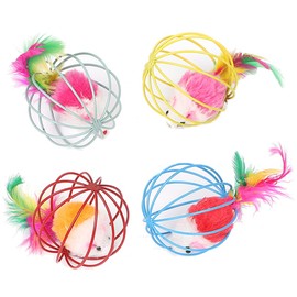 AllBright Cat Toy, Cat Toy, 4 Pieces, For Mouse, Pets, Cats, Exercise, Toy, Ball Play, Stress Relief