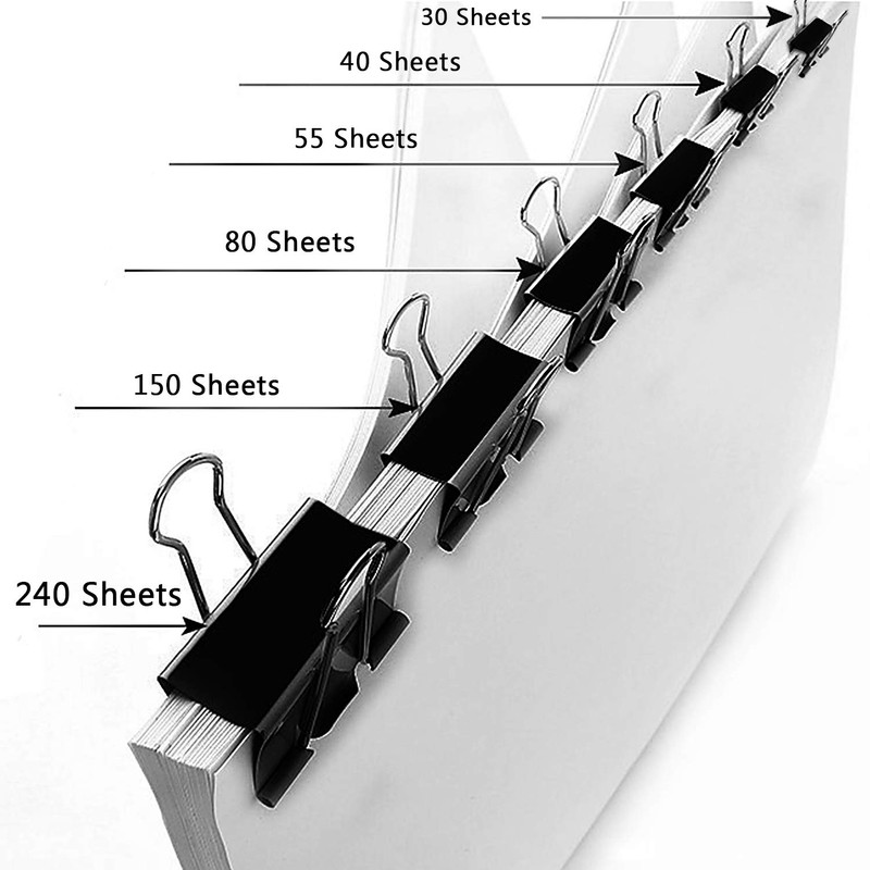 SANNIX 110 PCS Binder Clips Assorted Sizes, X Large, Large,