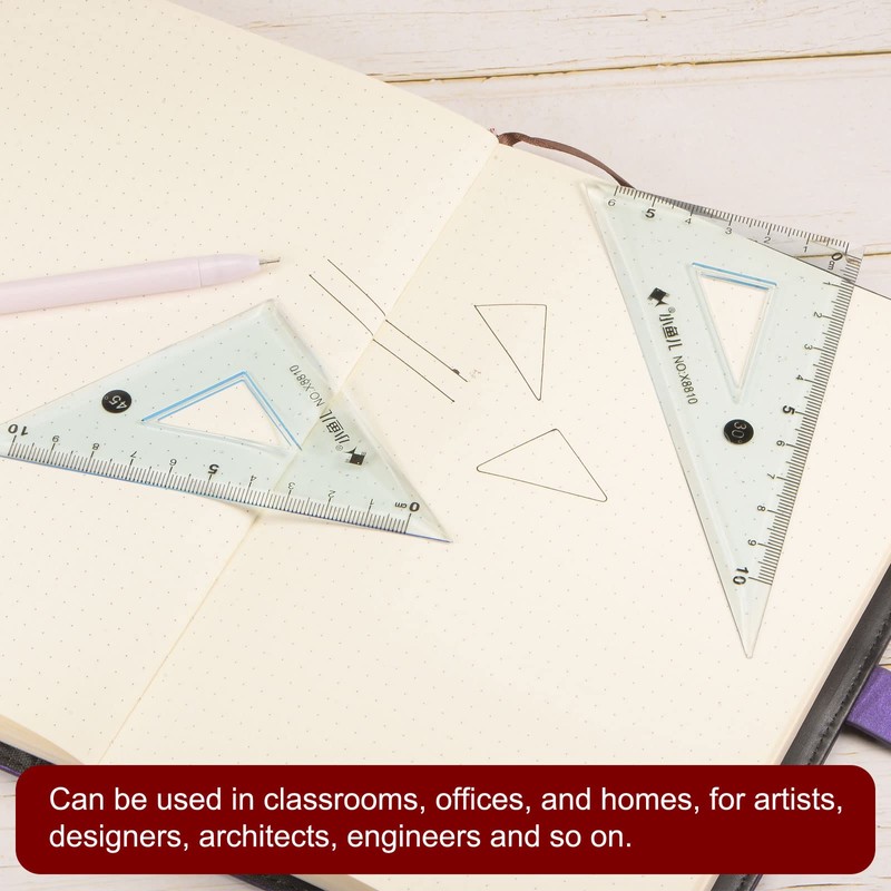 HARFINGTON 6piece Triangle Ruler Square Set 10cm 30/60 and 45/90