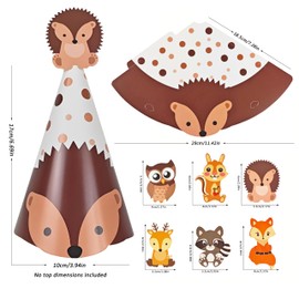 YOIOZAIZAI 12PCS Animal Birthday Party Cone Hats Cute Jungle Safari Zoo Paper Party Crown Hat For kids Pet Birthday Jungle Safari Zoo Animal Theme baby shower Party Decor