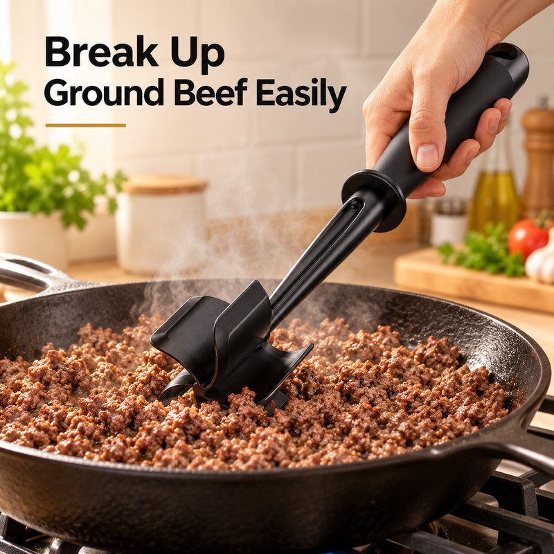 Nylon Meat Chopper for Ground Beef – 5 Curved Blades