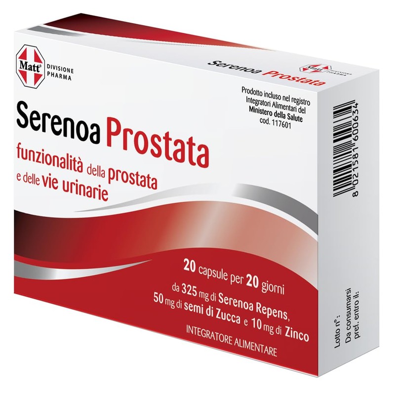 Matt Pharma, Serenoa Prostata, Integratore Alimentare a Base di Zinco,