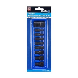 Blue Spot Tools 9pce 1/2 Impact Spline bits (M6-M18)