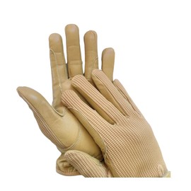 Ladies Horse Riding Women's Gloves Beige Equestrian Real Leather & Cotton Premium Quality in Beige (XL)