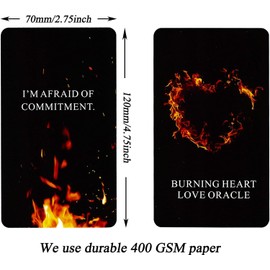LIGHTOF JUSTICE Burning Heart Love Oracle Cards Deck, Twin Flame Oracle Cards, Oracle Deck Help You Gain Insight into What The Person is Thinking or Trying to Communicate with You