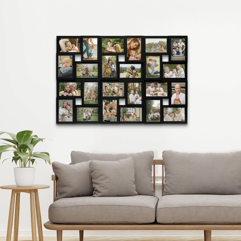 J.M.Deco Collage Picture Frames for Wall 24 Slots, Large Photo